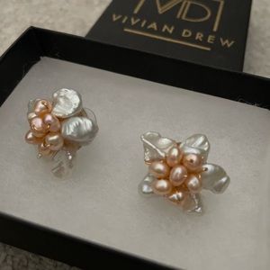 Vivian Drew Pearl Flower Studs